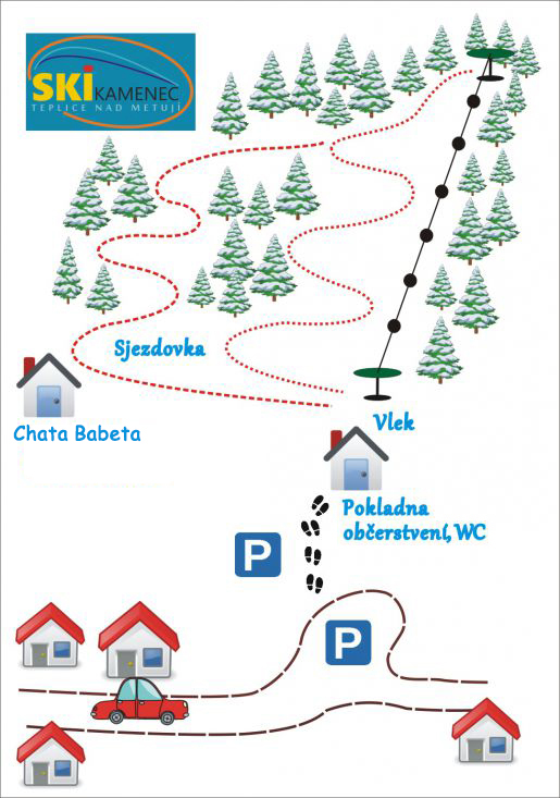 mapa skiareálu